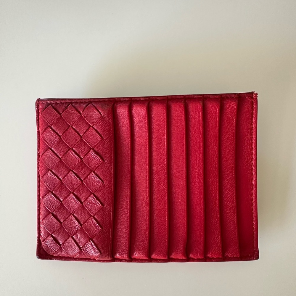 Bottega Veneta Red Leather cardholder